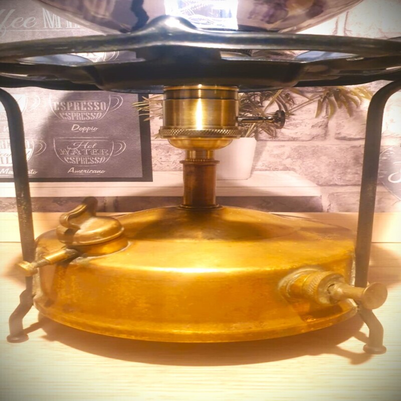 Vintage brass No 55 camping cooker - converted to electric - Made in England