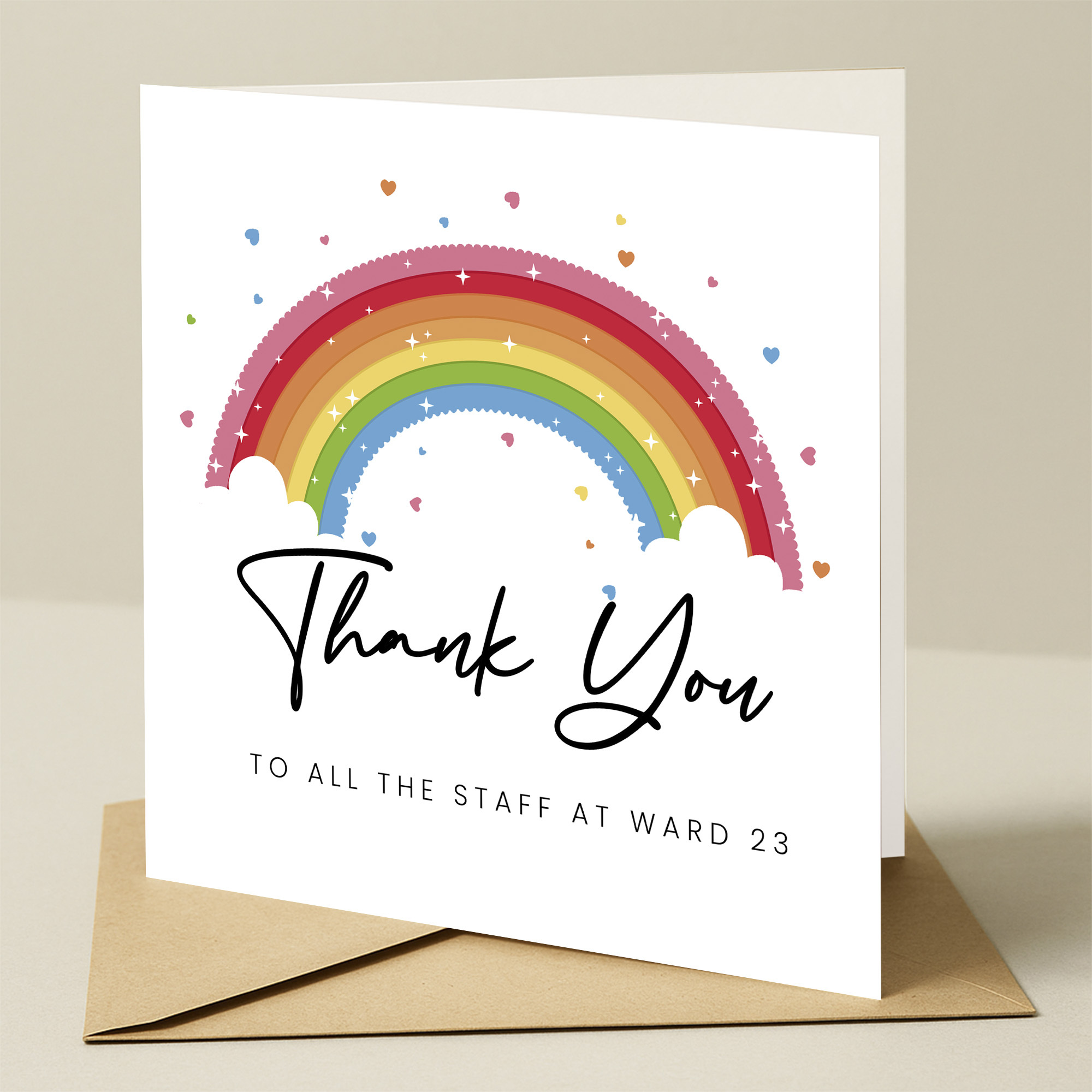 Thank You Card For Nurses, Doctors, Hospital, Healthcare, Key