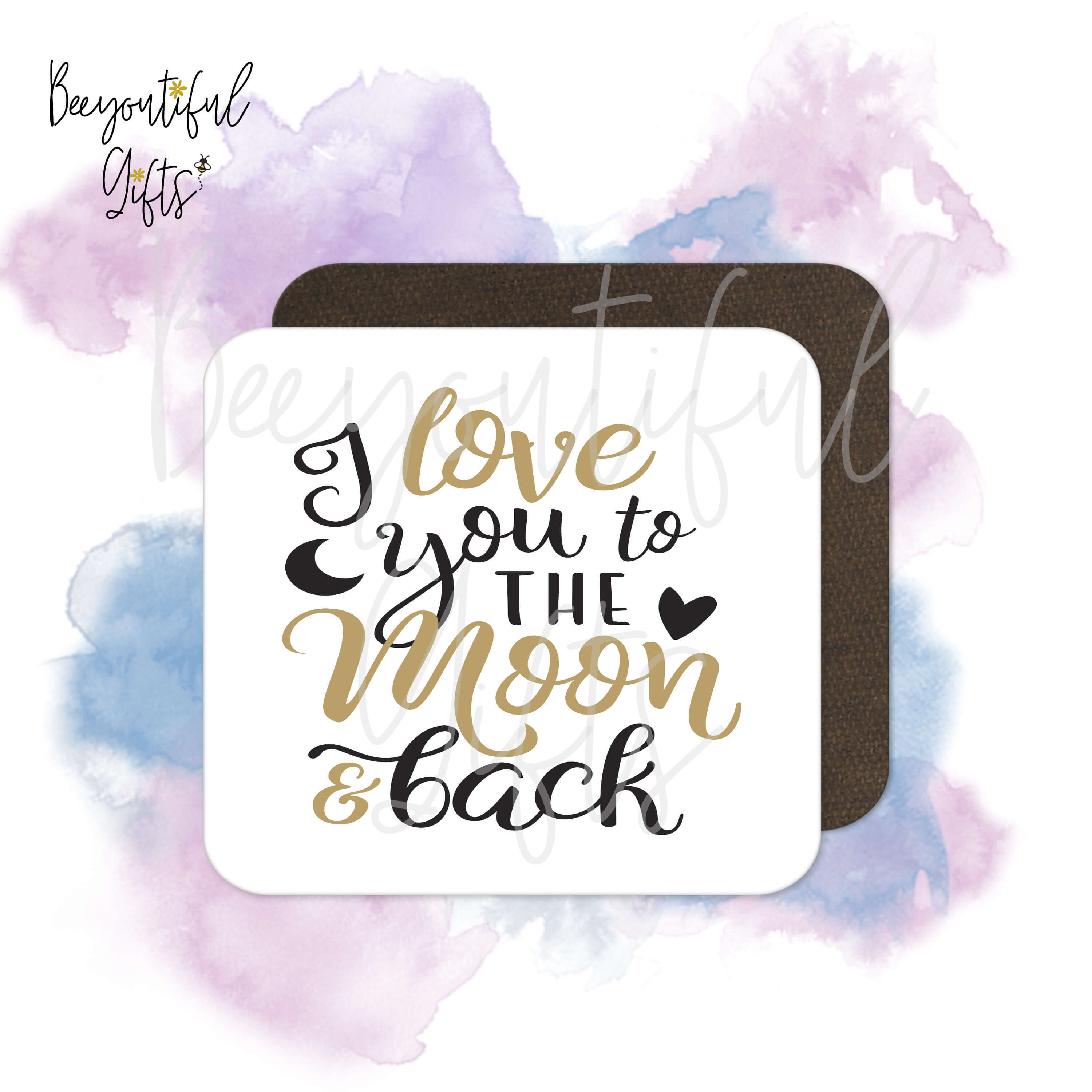 Valentine s Day Coaster I Love You To The Moon Back