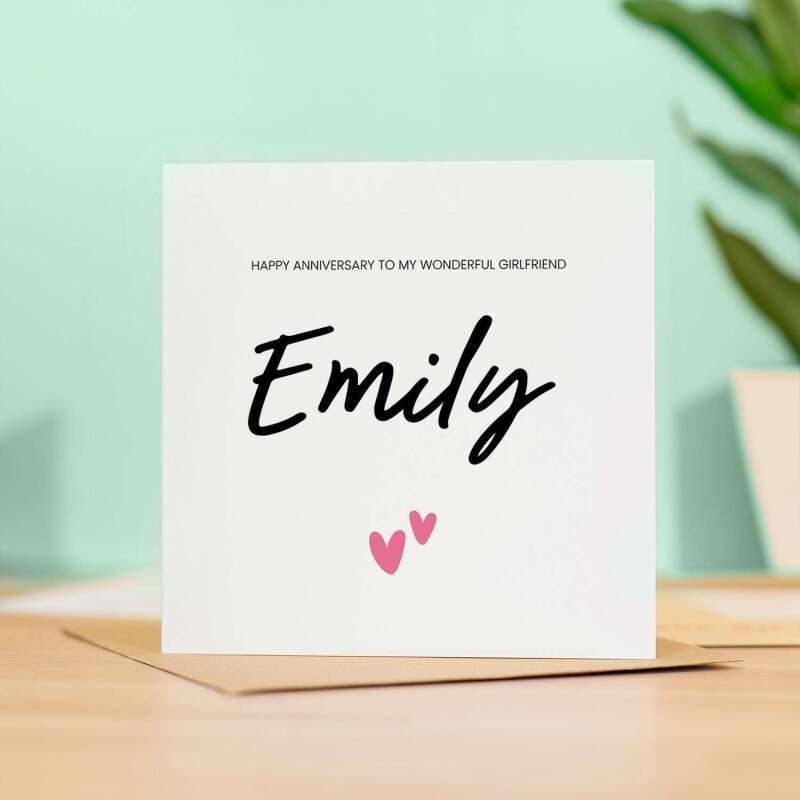 Personalised Anniversary Card For Girlfriend Anniversary Card For Girlfriend Custom Card For Girlfriend Amazing Girlfriend Anniversary Card - Square (5.5x5.5) / Printed Message