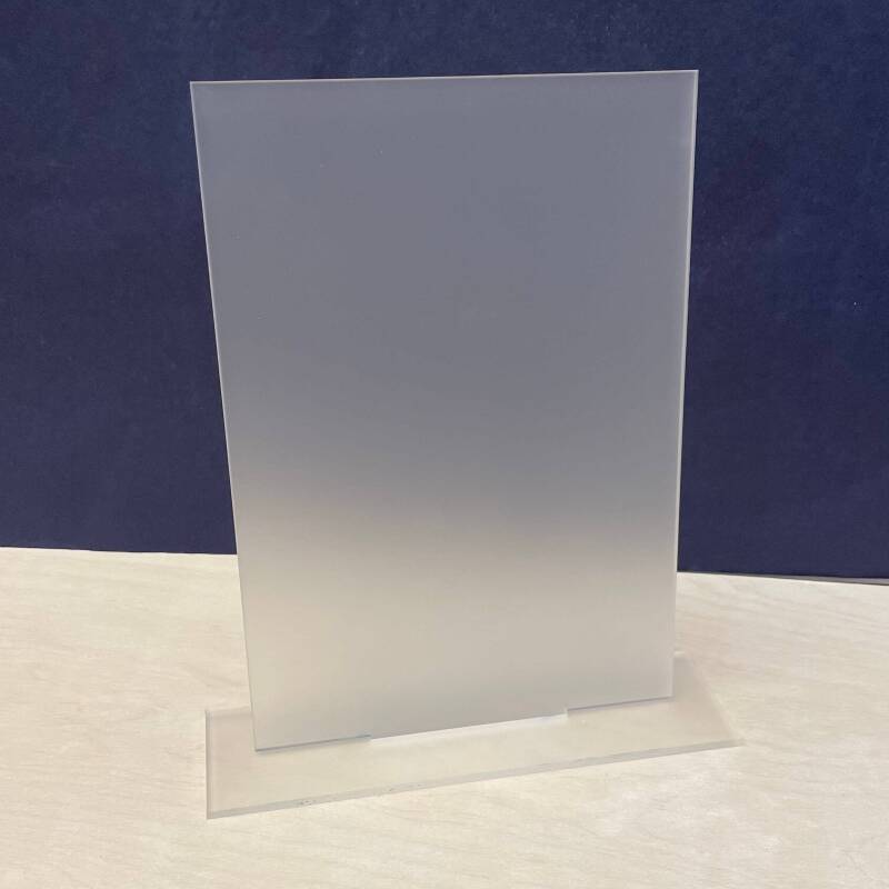 Rectangle A5 A4 Frosted Acrylic Table Number or Sign Blank with Stand / Frosted Clear / Acrylic Blanks / Wedding Signage/ DIY Signage / 3mm - A5 - Arched