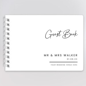 Personalised Wedding Guest Book - Minimal Script