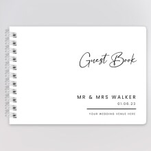 Personalised Wedding Guest Book - Minimal Script - A5 Guest Book