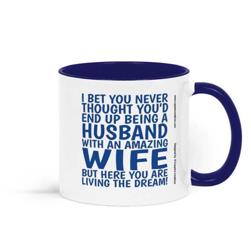 Husband Mug - Funny Gift For Him - Blue Novelty 11oz Tea or Coffee Mug