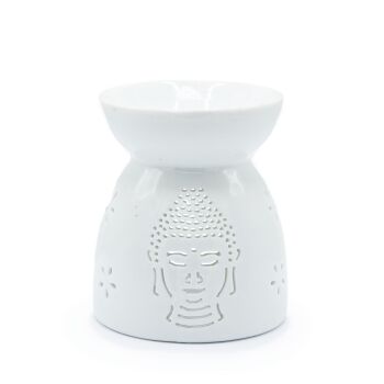 Ceramic Buddha Wax/Oil Burner - White