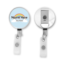 Personalised Metal ID Reel - Cute Rainbow