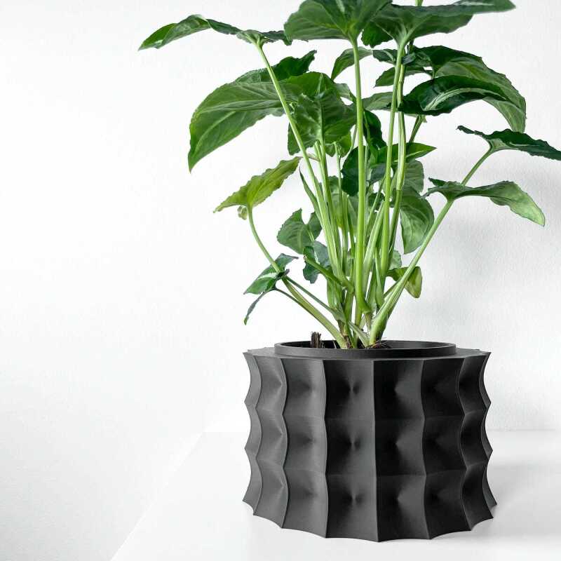 The Kivern Planter Pot with Drainage Tray & Stand Included - Matte Dark Green - 3"