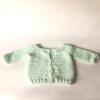Mint green baby hat and cardigan set (tiny baby)