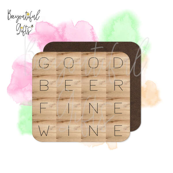 Personalised Wooden Tile Style Coaster - Four Letter Words