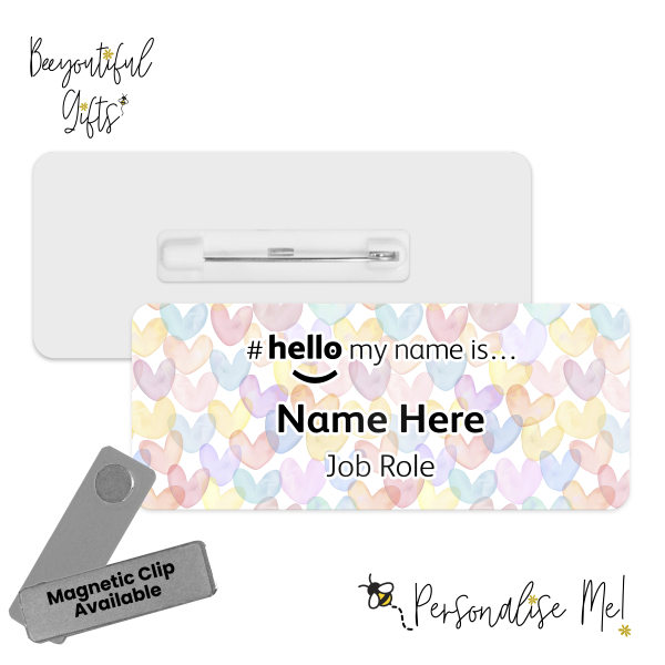 #hello my name is... Name Badge - Overlapping Hearts