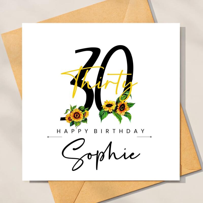 Personalised 30th Birthday Card For Daughter, Personalised Birthday Card For Her, 30th Birthday Card, 30th Birthday Gift For Sister, Friend - A6 - 4.1″ x 5.8″