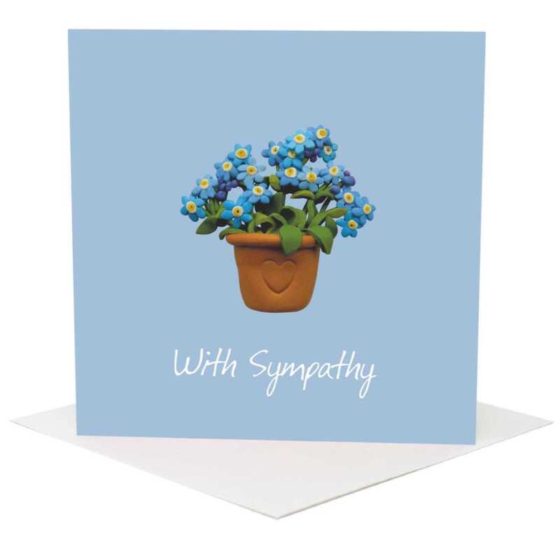 Pretty With Sympathy card - designed by Erica Sturla - 15cm square and blank inside, made in the UK