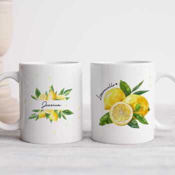 Personalised Lemon Print Mug
