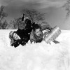 Falling Off The Sledge - a 17.5 x 12.5cm Christmas Card from Holy Mackerel's Alternative Image Range of Festive Designs.
