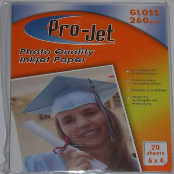 6x4 Projet 260gsm Glossy Photo Paper