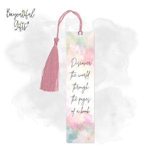 Aluminium Bookmark with Tassel - Discover The World Through The Pages Of A Book