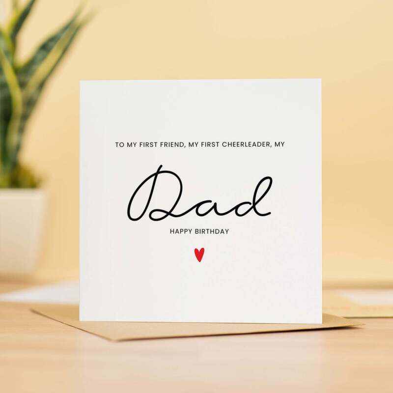 Dad Birthday Card For Him, Birthday Gift For Dad, Dad Birthday Gift, From Child - Square (5.5x5.5) / Blank Inside