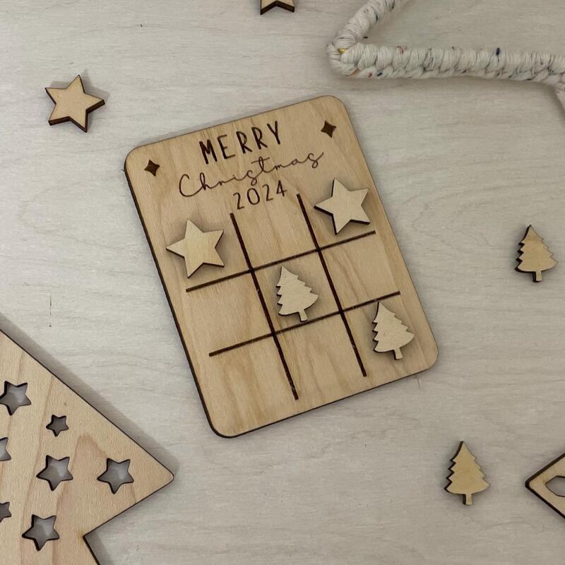 Merry Christmas Favour Game / Noughts and Crosses / Table Favours / Table Decoration / Mini Games - Yes Please