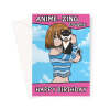 Daughter Birthday Card - Cute Anime Girl And Dog - A5 Portrait - 1 Card