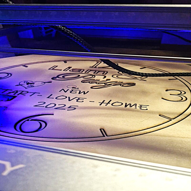 Personalized Wooden LED Wall Clock – Custom Engraved Gift for Home & Weddings