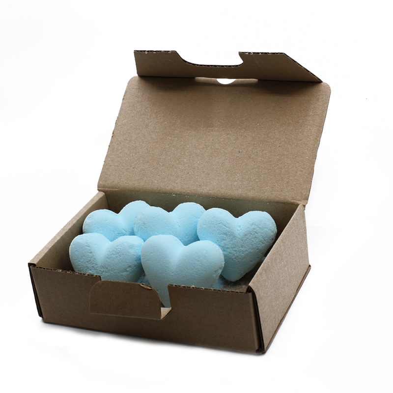 Love Heart Bath Bombs 70g - Baby Powder