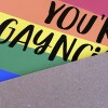 Funny LGBTQ+, gay, lesbian, old age, ancient birthday card: Happy birthday, you're gayncient (Size A6/A5/A4/Square 6x6") - A6: Single card