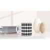 Black Checkerboard Diamond Coffee Mug - Ceramic White