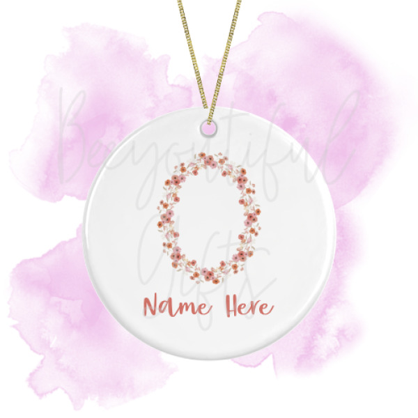 Personalised Spring Love Round Ceramic Decoration