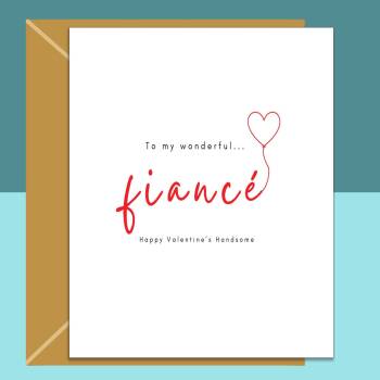 Fiancé Valentine's Card - Ideal for your Fiance - Personalised - For Him or For Her - Cute Heart Card on Valentines Day