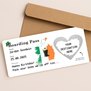 Ireland Boarding Pass Scratch off | Scratch Reveal For Holiday Surprise | Surprise Holiday Ticket