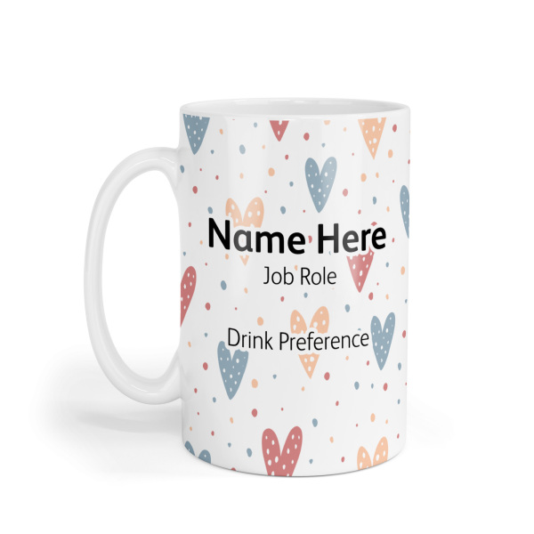 Personalised Ceramic Mug - Polka Dot Hearts