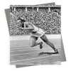 Jesse Owens, photographic black and white Olympics themed card - 12.6 x 17.7cm and blank inside - made in the UK