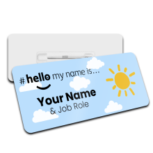 #hello my name is... Name Badge - Sunny Sky