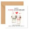 1 Year Anniversary Card for Husband or Wife – Funny & Romantic 1st Paper Anniversary Greeting Card – Perfect for Couples