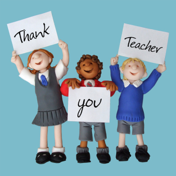 Holy Mackerel thank you teacher card for him or her - designed by artist Erica Sturla - 15cm square and blank inside for your message - made in the UK