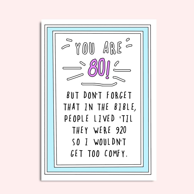 80th Birthday Card | Funny 80th Birthday Card | Eightieth Birthday Card | 80th | 80