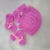 Hand Knitted 5 Piece Dress Set for a Baby Girl - Premature 2     - Chest 12 ins -  £22.50
