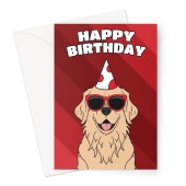 Golden Retriever Dog Birthday Card