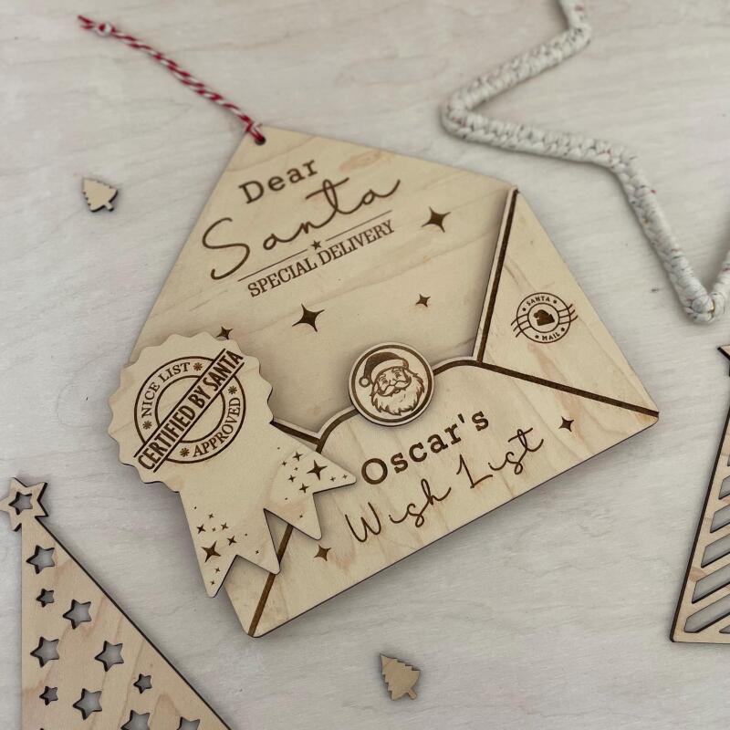 Personalised Christmas Wish List / Letter to Santa / Christmas Decor / Children's Wish List - Santa - Wish List