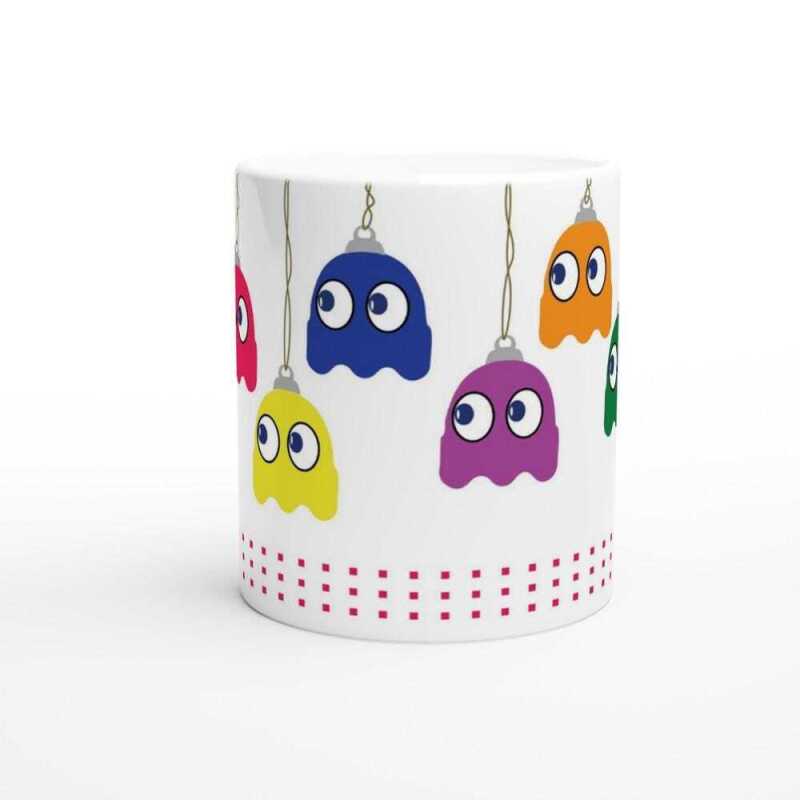 Pacman Christmas Bauble Mug - Ceramic White