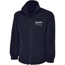Personalised Embroidered Healthcare Fleece Jacket - Floral Daisies - XS | UK 8
