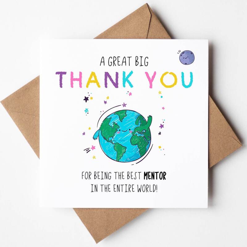 Thank You To My Mentor Card | Thank You For Mentoring Me Card, To a Wonderful Mentor Card  student placement, thank you card Mentor Card