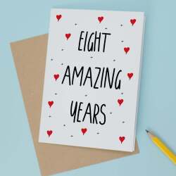 8 Year Anniversary Card For Wife or Husband Anniversary Card for 8th Anniversary Card For Boyfriend or Girlfriend Eight Wedding Anniversary