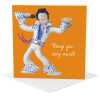 Elvis thank you card - designed by Erica Sturla for Holy Mackerel - 15cm square and blank inside, made in the UK