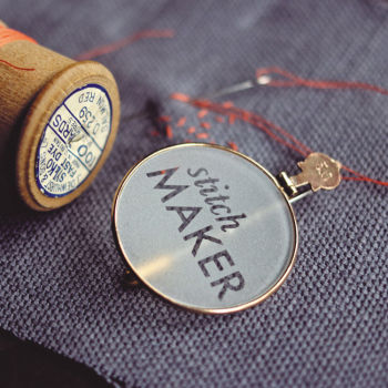 Holy Mackerel stitch maker retro themed blank greeting card for him or her - designed by Andy Poplar - 15cm square and blank inside for your message