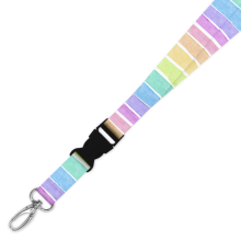 Double Breakaway Lanyard - Rainbow Watercolour Brush Strokes