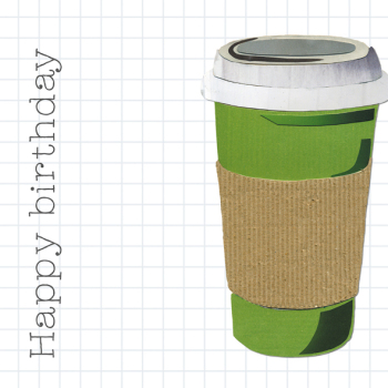 Coffee 150mm Square Greetings Card by Artist Beth Hopkins