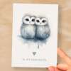Anniversary or Valentine's Card for Her or Him Anniversary Card for Wife Valentines Day Card For Husband Boyfriend or Girlfriend Owl Card - Large (5x7) / Blank Message