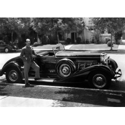 Holy Mackerel man and car retro black and white photographic card featuring a vintage image of a classic automobile - 12.6 x 17.7cm and blank inside