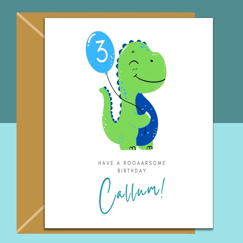 Personalised Birthday Card for any age - 1st, 2nd, 3rd, 4th, 5th - For nephew, grandson, son, brother, or any one else - Customised Card. - Blank inside - Regular - Matte